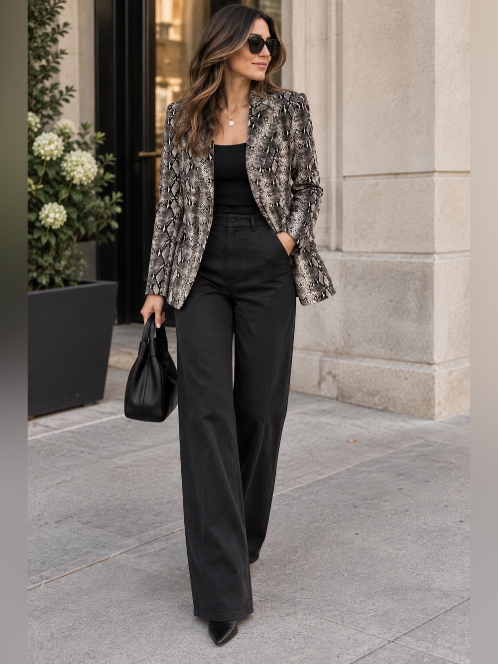 NWOT Generation Love Sasha Snake Print Velvet Blazer